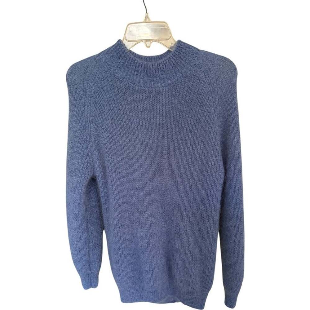 La Petite Maille Fruch Paris Sweater Size M Blue Mohair Blend Crewneck